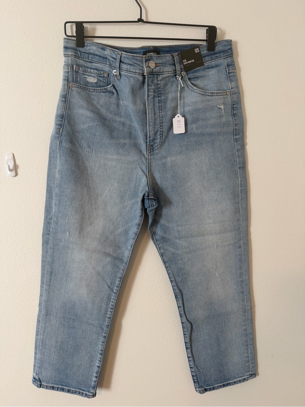 NWT Express Light Wash Slim Super High Rise Jeans 12S